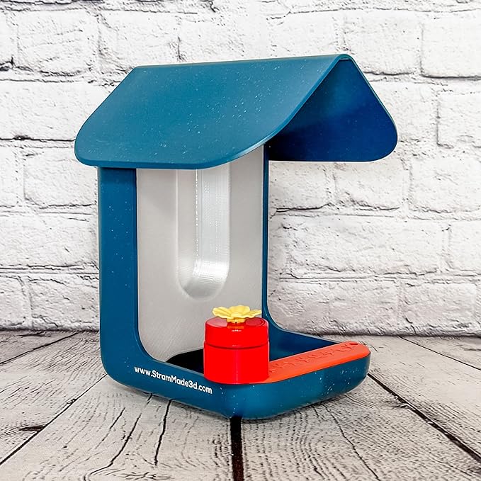 Hummingbird Cup Holder for Bird Buddy – Fits 1.5” Feeder Cups – Durable PETG Plastic – Easy Installation (Red, Cup Holder + Feeder Cup)