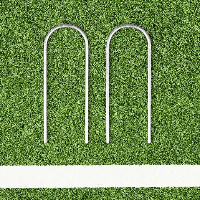 FORZA Steel U-Peg Ground Anchors | Heavy-Duty Galvanized Stakes for Soccer Goals Garden Yards Tents SOD Pins Lawn Landscaping Staples – Multiple Sizes & Packs (2, 8 Inch)