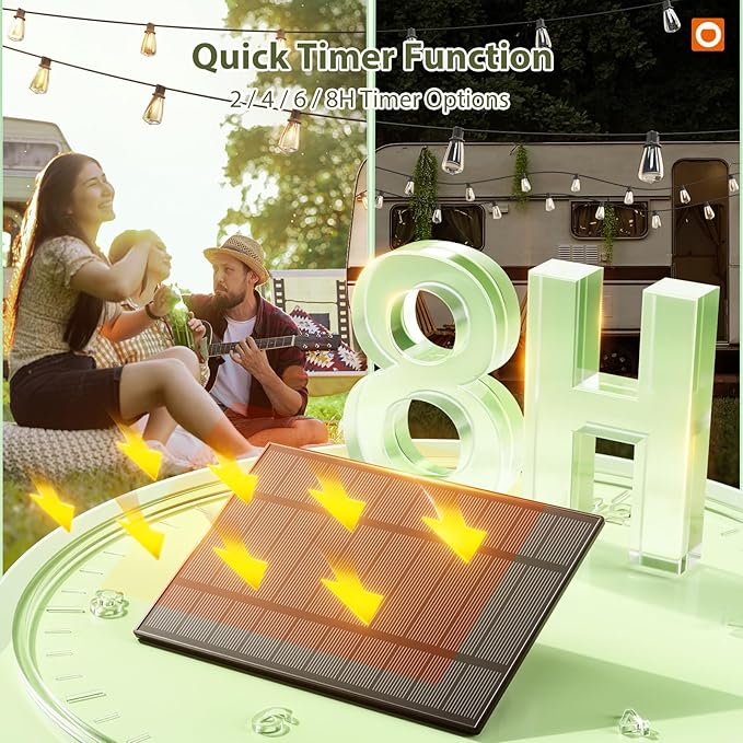 addlon 102(96+6) FT Solar String Lights Waterproof,Patio Light Solar Powered with Remote & USB Port 3 Modes, 48+4 LED Shatterproof Bulbs Outdoor Lighting for Camping Porch Backyard Garden