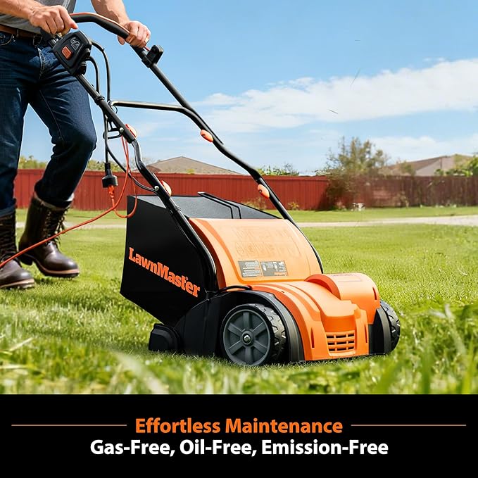 LawnMaster 15” 13 Amp Dethatcher and Scarifier with 10.5 Gallon Collection Bag-GV1314