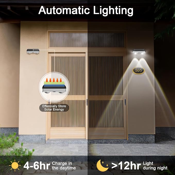 Solar Fence Lights Outdoor 8 Pack, Stainless Steel & IP65 Waterproof, 8 Lighting Modes High Brightness LED Spot Lens Deck Lights Dusk to Dawn for Backyard Stair Railing Patio Wall