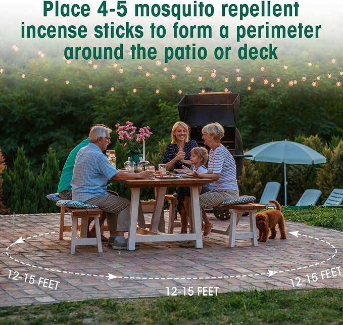 240 pcs Mosquito Repellent Outdoor Patio Sticks, Citronella Repellent Incense Sticks, Natural Essential Oil Incense, Repel Mosquito for Indoor, Patio, Camping, Fishing