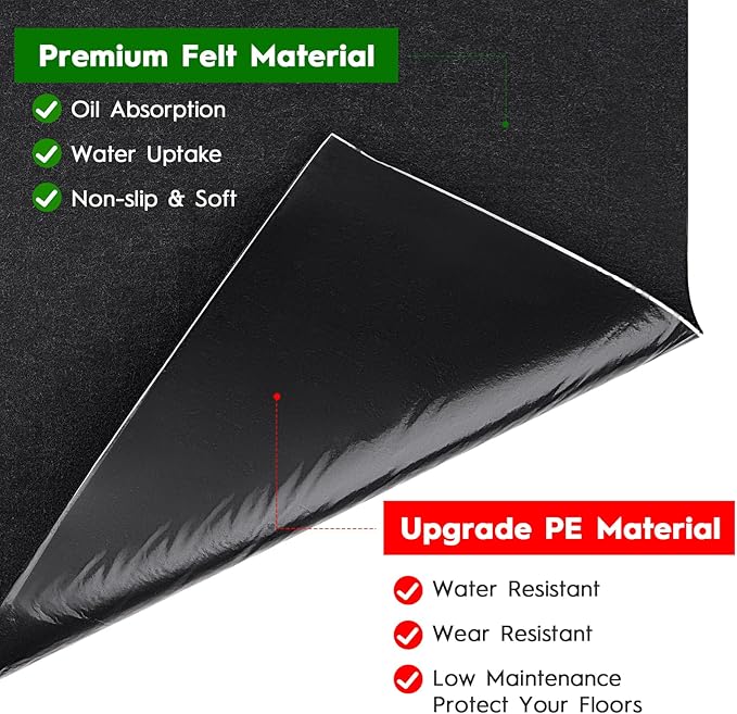Outdoor Storage Shed Floor Mat Waterproof Thick 8.2x5.9 FT Shed Carport Mat with Non Slip Backing for Garden Shed, Patio Furniture, Garage, Backyard