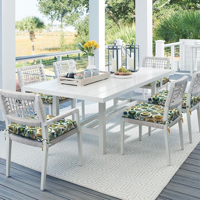 DYTXIII Set of 4 Outdoor Chair Cushions, Water Resistant 18.5"x16"x2" Square Seat Cushion for Patio Dining Chairs, High-Density Replacement Pads for Indoor Outdoor Furniture - Fiesta Floral