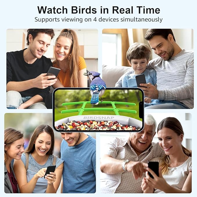 birdsnap® PAV-Bird Feeder with Camera,2K HD with 64GB Card, AI Identify Smart Bird House Cam Solar Panel,Live Stream,Motion Detection,Auto Record Video for Backyard Outdoors,Ideal Gift for Bird Lover