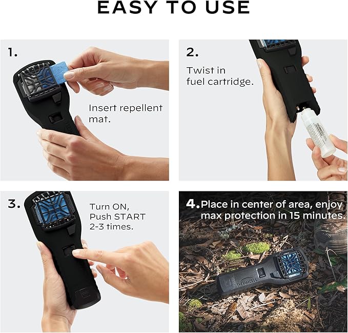 Thermacell Mosquito Portable Repeller; Includes 12-Hour Refill; 15 Foot Zone of Protection; Highly Effective Mosquito Repellent; Deet Free Bug Spray Alternative; Scent Free
