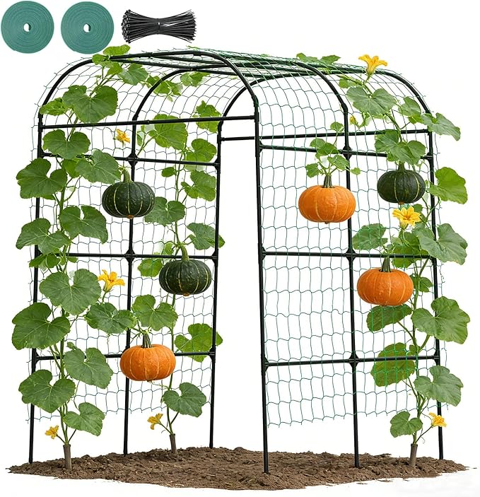 Suteck 7.5FT Tall Garden Arch Trellis – Metal Garden Arch for Climbing Plants, Easy Assembly Outdoor Trellis for Vines & Flowers, Home Gardeners
