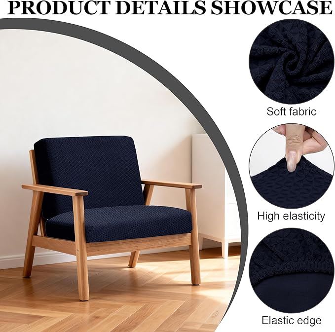 BIETYONE 4Pcs Patio Stretch Cushion Covers,Outdoor Sofa Replacement Cover Slipcovers for Patio Furniture Cushion Covers, Washable Reusable Furniture Protector