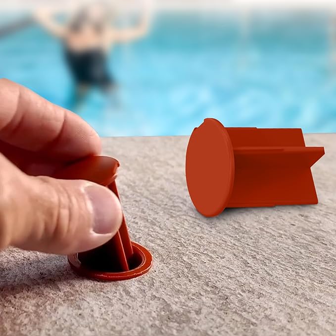 Pool Fence Caps – Red 25 Count of 1-Inch Pool Fence Hole Caps – Fits Deck Sleeves for Removable Fencing – Terra Cotta Style Plug Covers for Safety Systems – Works with All-Safe and Similar Brands