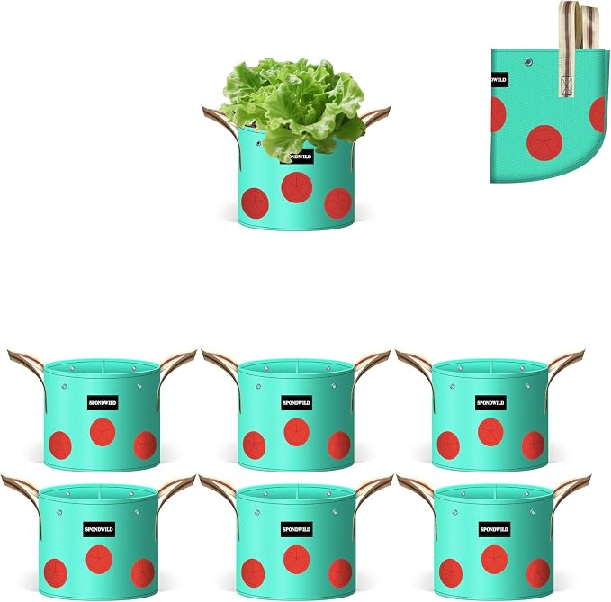 7 Pack 1 Gallon Grow Bags Heavy Duty 180G Thickened PE Plant Pots with 8 Breathable Holes Design