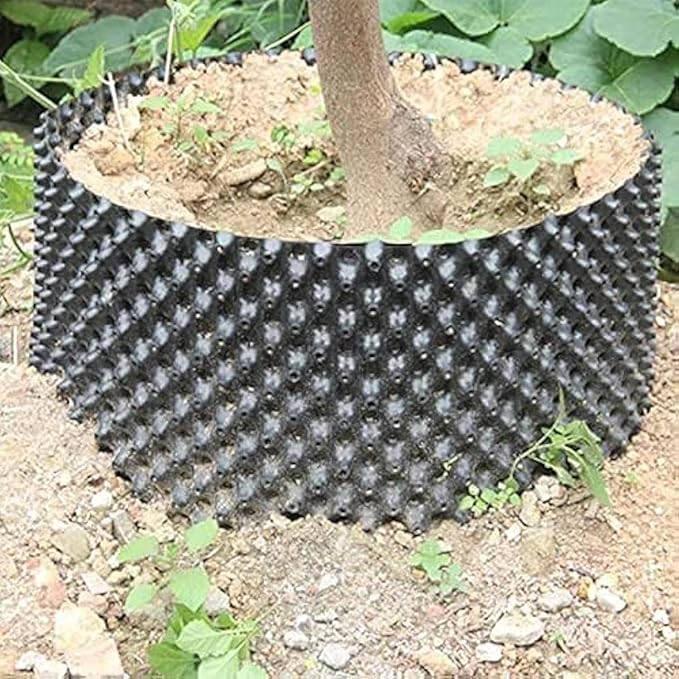 RooTrimmer Air Pruning Containers, 25 Gallon Air Pruning Planters, 100 Liter 20" X 20" D/H Special Packing Interlocked Large Air Root Pruning Planters for Big Tree Grow Outdoor, Black, 10 Packs