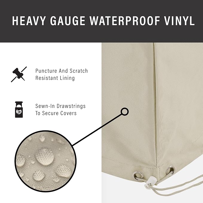 Crosley Furniture Patio Furniture Covers, Waterproof 3-Piece Cover Set for Outdoor Chairs and Sofa, Tan