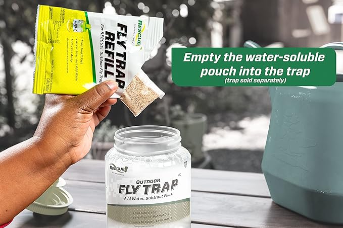 RESCUE! Reusable Fly Trap Refill – Outdoor Use - 6 Pack