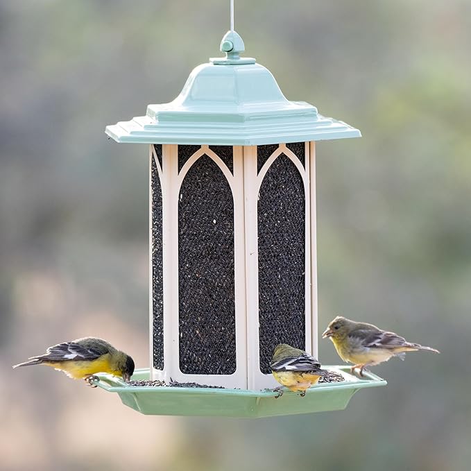Perky-Pet Pistachio Gazebo Feeder - Wild Bird Feeder - GAZ01, Pistachio - Holds up to 3.5 lb Seeds - Easy to Fill, Easy to Clean, Rust Resistant Finish