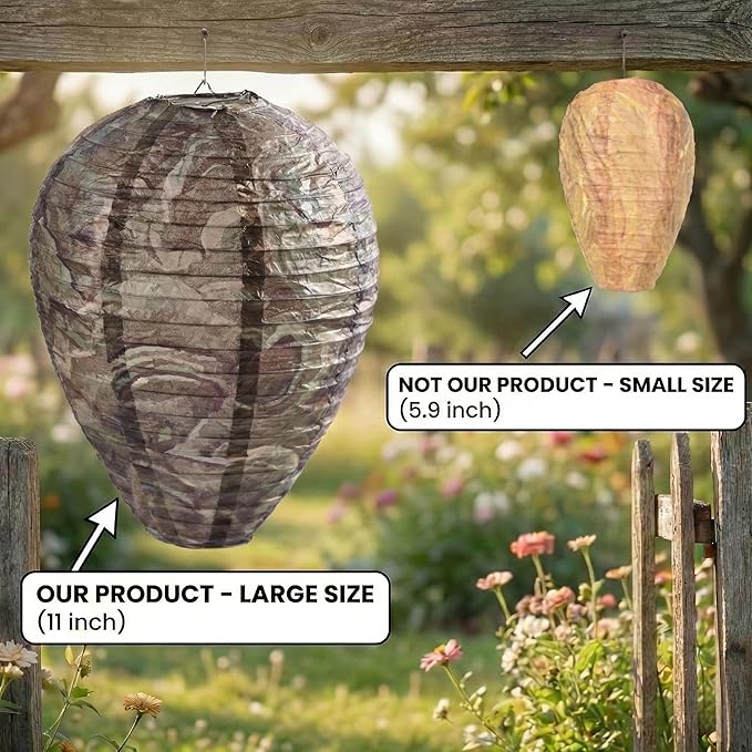 4 Pack Hanging Paper Fake Wasp Nests for Home(Deep Teal)