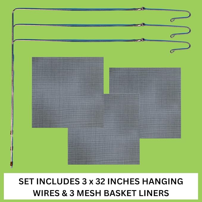 Orchid Basket Making Kit for 3 Strong 12 Inches Wide Hanging Orchid Baskets for Outdoors with Hangers, for Orchids, Staghorn Ferns, Handmade Rustic Wood Vanda Baskets, Staghorn Fern Mount
