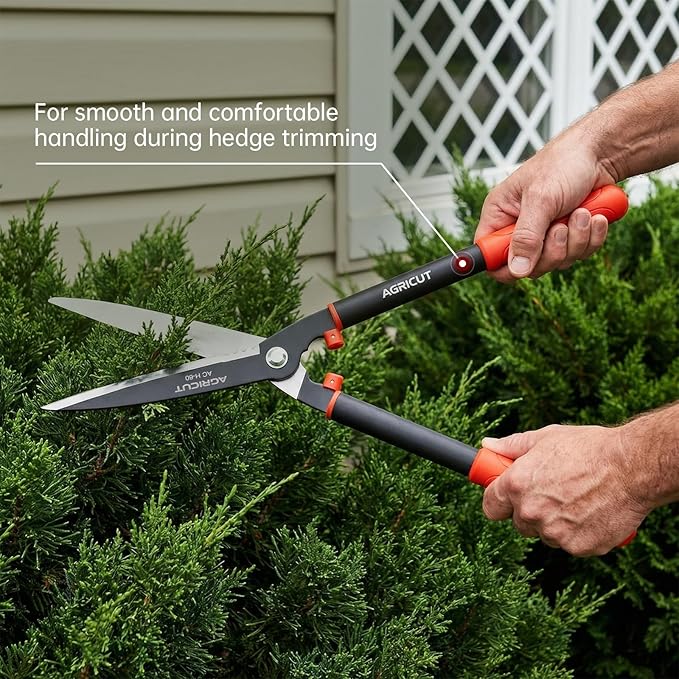 AGRICUT 23" Garden Hedge Shears - Hedge Clippers with High Carbon Steel Blade Branch Cutter Plant Trimmers for Yard Orchard Garden
