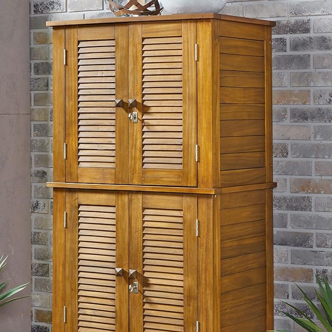Homestyles Maho Outdoor Storage, Large Cabinet, Brown