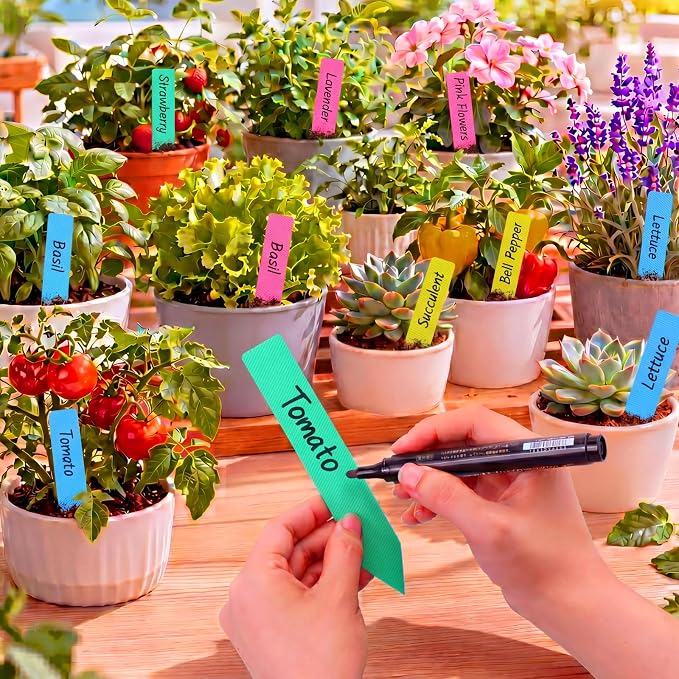 1000 Pcs 6 Inch Plastic Plant Labels Waterproof Garden Plant Tags Markers for Seedlings Greenhouse Accessories Outdoor Indoor Pot Garden Stake Essentials(Multicolored)
