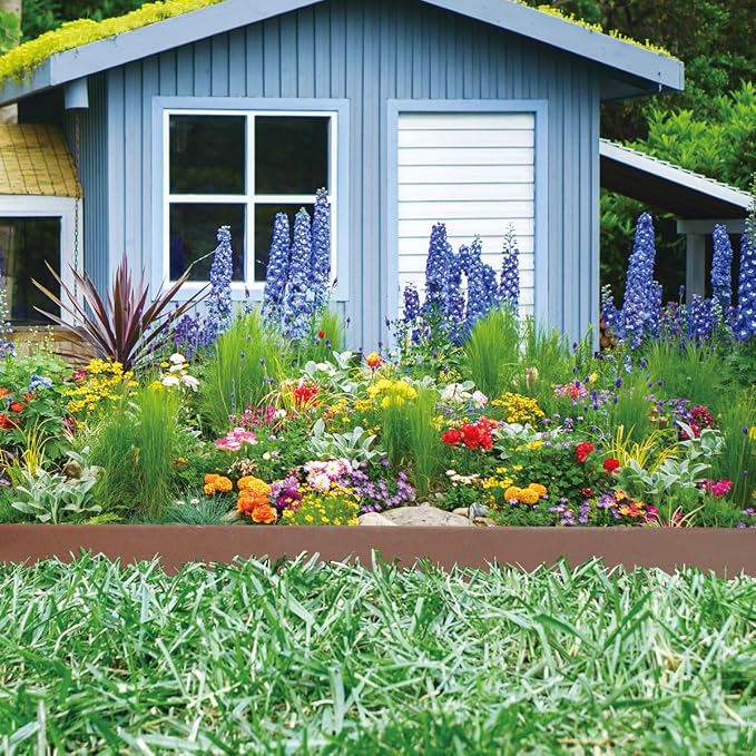 Landscape Edging 2in x 33FT Garden Edging Kit with 120 Spikes(33feet-Brown)