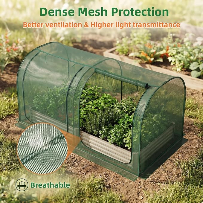 Crop Cage for Garden,98"x49"x49" Tunnel Plant Netting Cover with Zipper,Garden Bed Cover for Protection for Vegetables Fruits,Garden Cage for Plant and Animal