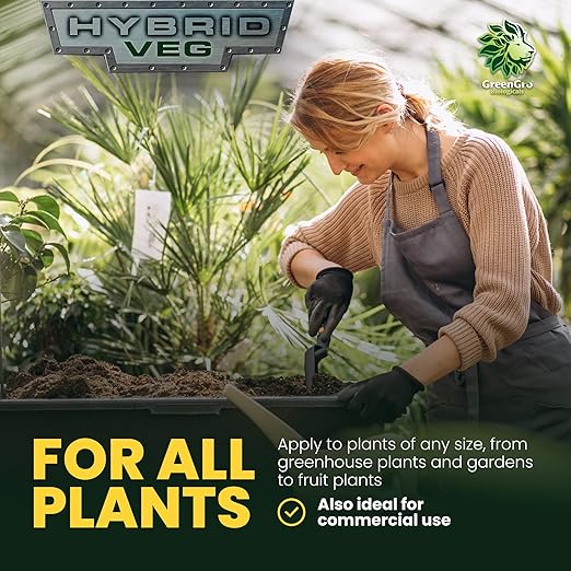 GreenGro Hybrid Veg, Water-Soluble Fertilizer for Plants, Highly Concentrated Liquid Plant Food for Indoor & Outdoor Gardens 12-12-12 6lb