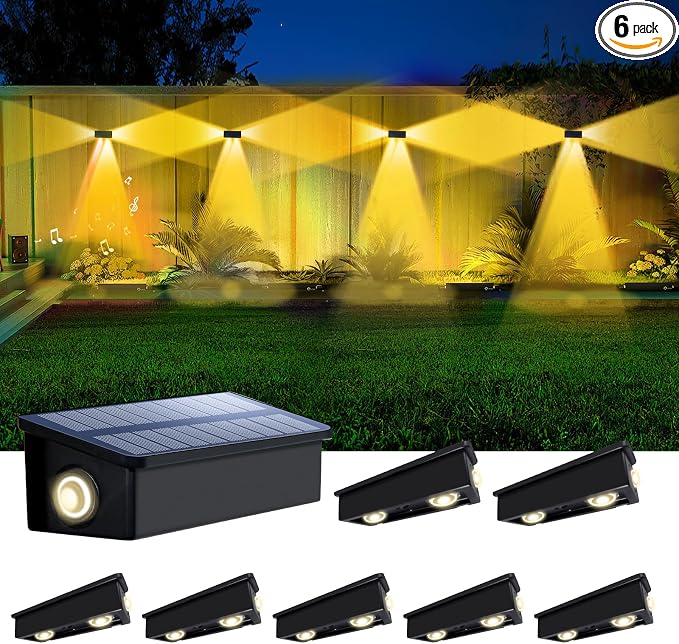 Solar Step Lights (Warm, 3Sides-8Pack) | Solar Powered, Outdoor Steps