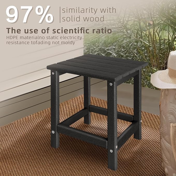 GARDENSTAR Outdoor Side Tables Adirondack, HDPE Small Table for Patio,Outside End Table for Porch, Deck, Pool, Weather Resistant/Easy Maintenance