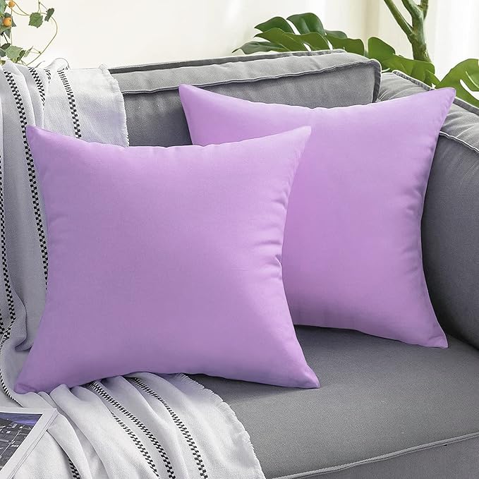 VAKADO Outdoor Waterproof Throw Pillow Covers 26X26 Set of 2 Decorative Purple Patio Furniture Cushion Cases Outside Decor for Couch Garden Bench Porch