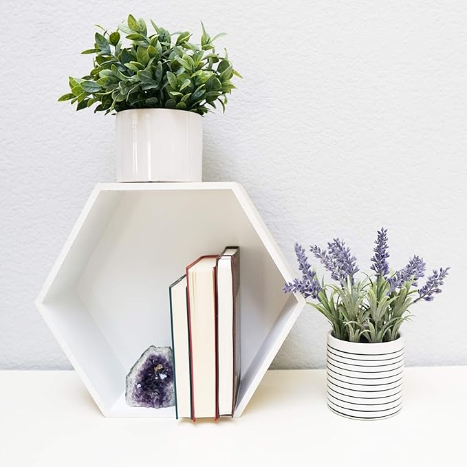 Admired by Nature 8.25" H Artficial Frosted Ruscus Ceramic Potted Plant Indoor Faux Plant décor, Wedding Centerpieces, Tabletop, Home Décor, Office Desk, Kitchen Table Décor or Decor for Shelves