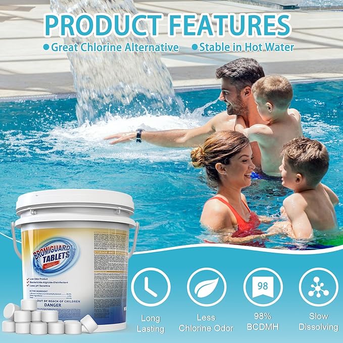 Bromine Tablets for SPA Hot Tub, 1 inch Tablets, Hot Tub Bromine Tablets, Soft Water Feel, No Chlorine Odor, Great Chlorine Alternative