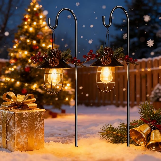 GOFORWILD Shepherd Hook Made of Premium Metal for Garden Decor, Plant Hanger, Lantern Hook, Solar Light Hanging and Wedding Decor, 33 Inch, 4 Pack