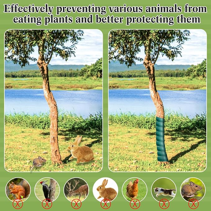 Wesiti 20 Pcs Tree Trunk Protector Plastic Spiral Trunk Tree Wrap Guard Bark Tube Protectors to Protect Bark Saplings from Deer Cats Rodents Rabbit Mowers (Dark Green)