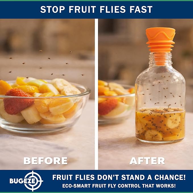 BUGEZE-USA Bottle Top Fly Trap [10 Pack - Yellow]