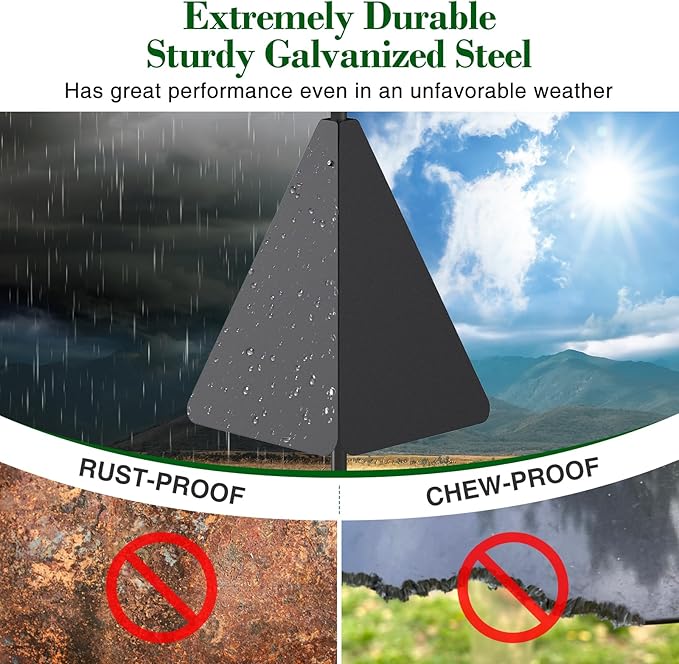 Upgraded Squirrel Baffle with Dual Defense, Squirrel Proof for Bird Feeder Pole Outside, Bird Food House Guard for Shepherd Hook, Raccoon Stopper, Rust Chew Proof Heavy Duty Galvanized Steel