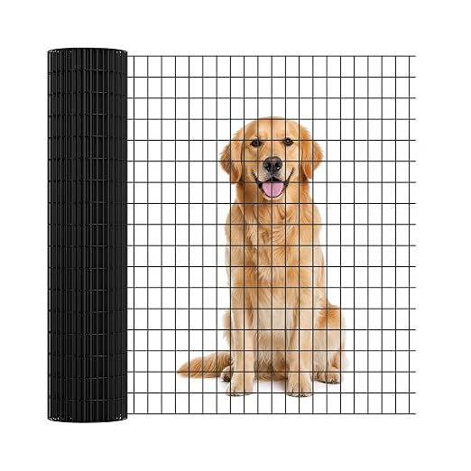 PVC Coated Welded Wire Fence 24 Inch x 100 Foot,16GA, Black Vinyl Coated Metal Wire Mesh Fencing Roll for Garden Border, Yard Vegetable Plant Protection and Poultry Netting