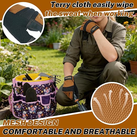 MELOTOUGH Kneeling Pad for Work,Work Gloves for Mechanic,Construction,Gardening,Yard,Warehouse