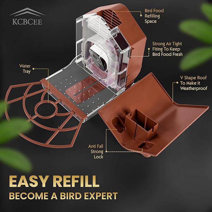 Smart Bird Feeder with Camera Solar Powered - 2K HD Live Video - AI Bird Recognition - Instant App Alerts - Weatherproof Design - Birdwatching for Nature Lovers - Capture Wildlife