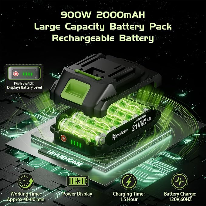6inch Mini Chainsaw, Chainsaw Cordless w Automatic Oiler, Handheld Electric Power Chain Saw w Security Lock, Brushless Motor,Chainsaws for Wood/Trees Trimming (Green - 2 batteries, 6 INCH)