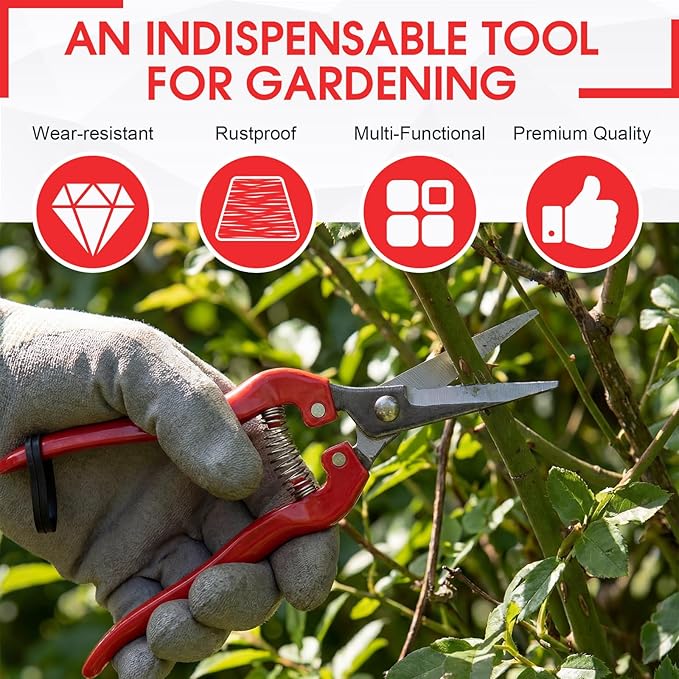 36 Pcs Straight Pruning Shears Florist Multi-tasking Garden Scissor Leaf Trimmer Floral Fruits Picking Sharp Gardening Snips for Arranging Flowers Harvesting Herbs Fruits Vegetables