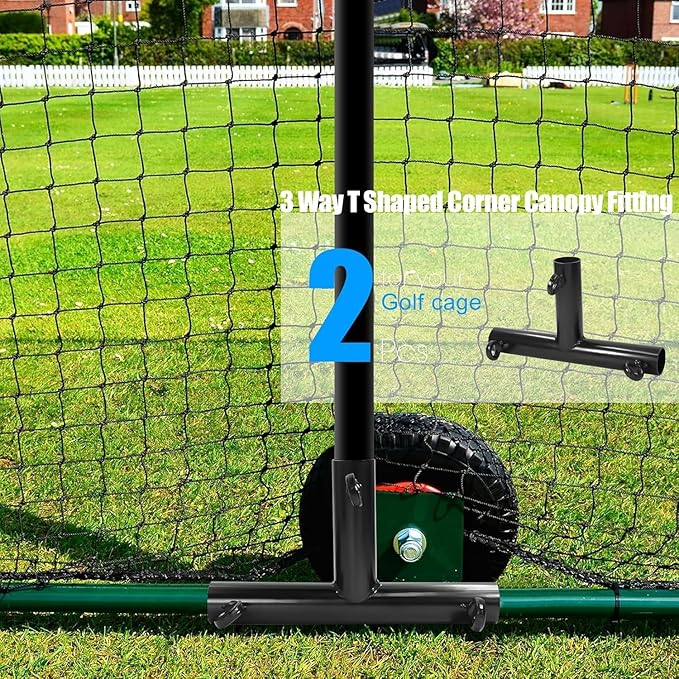 Aoneky 1'' Corner Canopy Fitting Couplers Kit - Fits 3/4" EMT - Frame Carport Connectors (2pcs 3 Way T Shaped Fittings)