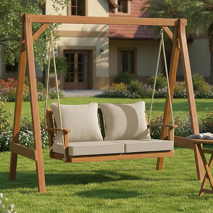 Summsun Outdoor Chair Cushion Weather Resistant, Backrest and Seat Cushion Set for Patio Furniture with Waterproof Removable Cover, 19 x 19 Inch, Cream, Set of 2