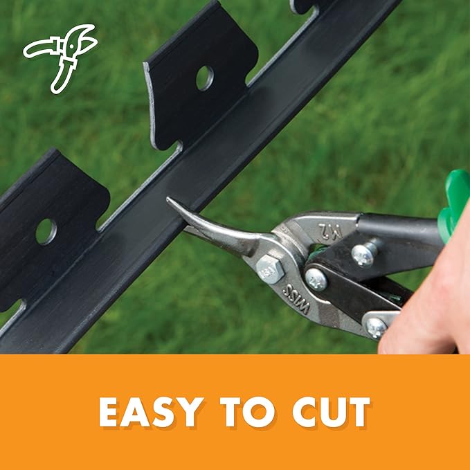 EasyFlex No-Dig Landscape Edging with BONUS Anchoring Spikes, 1.5 in. Tall Straight Top Plastic Garden Border, 40 Foot Kit, Black (3000-40CXX)