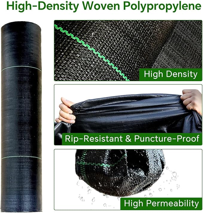 3ft x 250ft Weed Barrier Landscape Fabric Heavy Duty,3.2 OZ Premium Garden Weed Blocker Fabric for Weed Control, Plastic Ground Cover with Woven Weed Cloth,Durable Landscaping Fabric