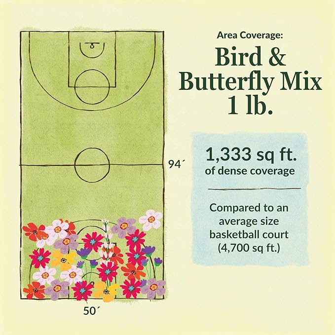 Ferry-Morse Wildflower Seeds - Pollinator & Butterfly Mix, Non-GMO, Native Pollinator Mix - 1 lb
