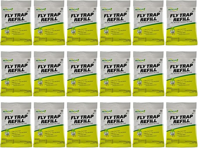 RESCUE! Reusable Fly Trap Bait Refill – Outdoor Use - 18 Pack