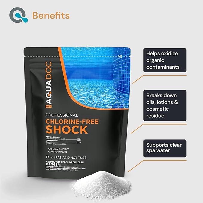 AquaDoc Non Chlorine Hot Tub Shock - 5 lb - Oxygen Based Spa Oxidizer to Support Bromine and Chlorine - Made in USA