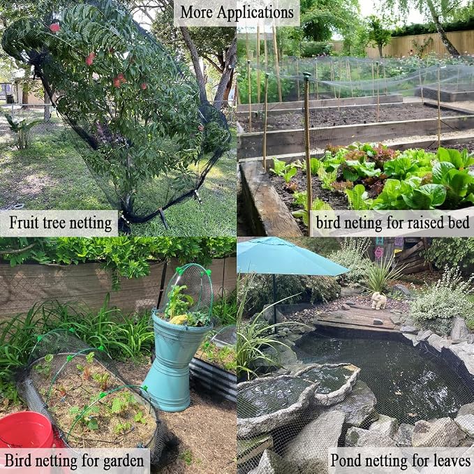 Bird Netting for Chicken Coop 50x100 FT, 1 in Mesh Chicken Run Netting Roof Cover Against Hawks, Eagles, Owls, Strong Woven Bird Netting for Garden, Fruit Tree, Plant, Vegetable Protection