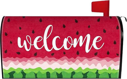 Watermelon Mailbox Covers Magnetic Summer Watermelon Mailbox Cover Seasonal Post Letter Box Cover for Garden Yard Decor 21x18 Inch