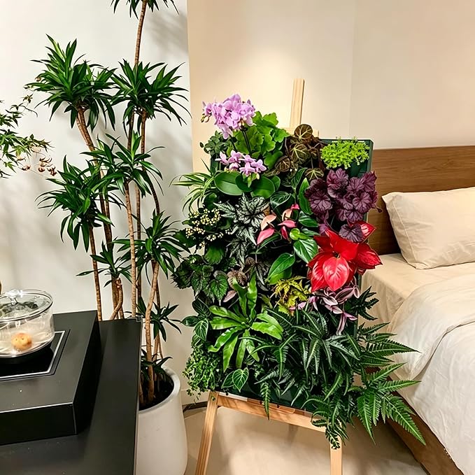 Living Wall Planter for Indoor Plants, Vertical Wall Planter System with 1 Stackable Pots, Wall Mounted Hanging Planter, Ventilation Design for Herbs, Succulents, Flowers (1Pot)